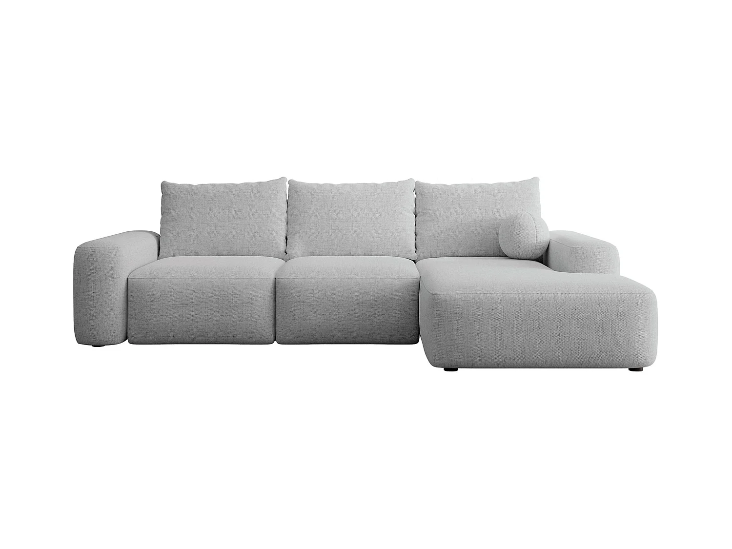 Canapé d'angle convertible - gris chenille - côté droit - CARNOS