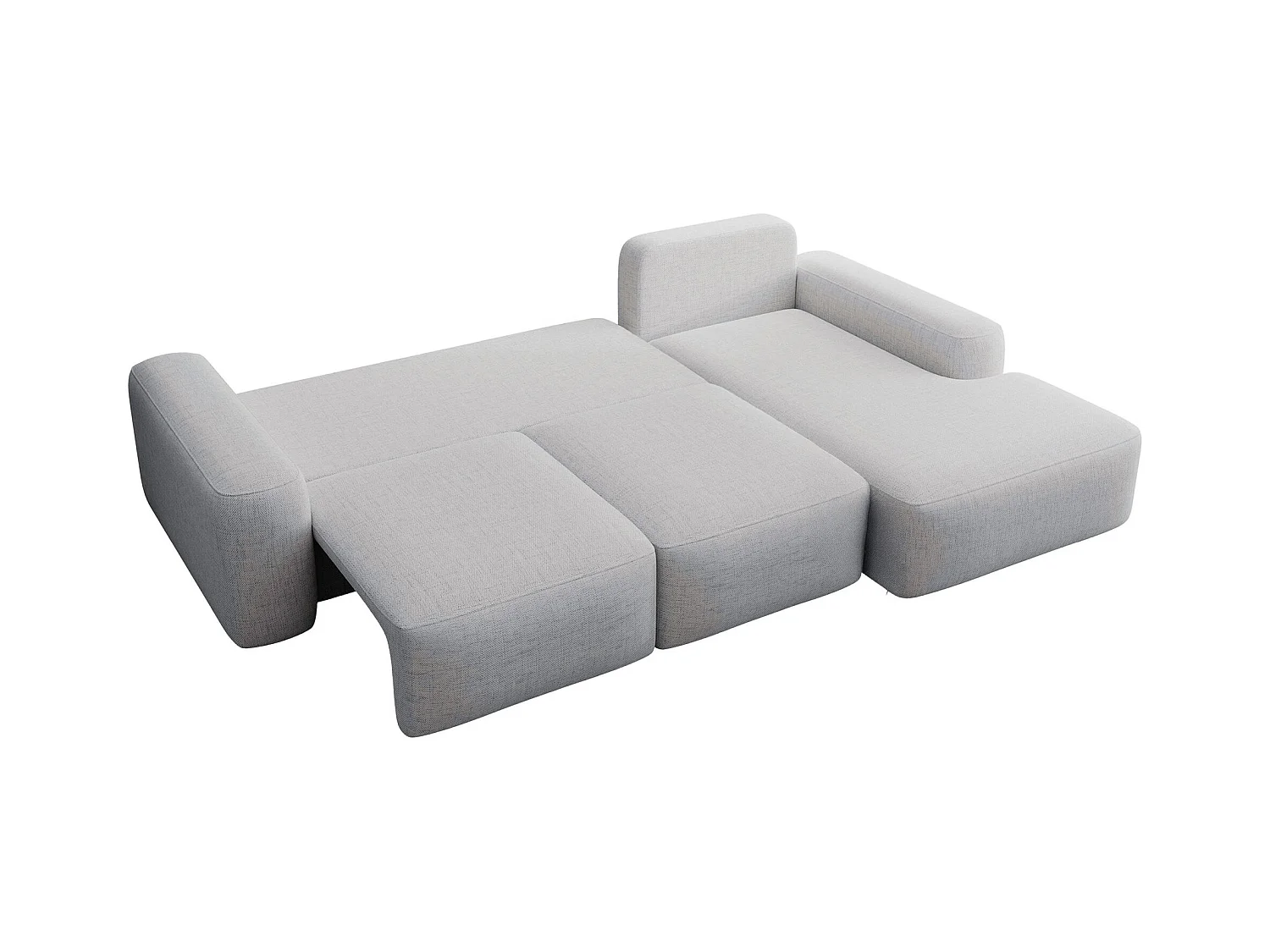 Canapé d'angle convertible - gris chenille - côté droit - CARNOS