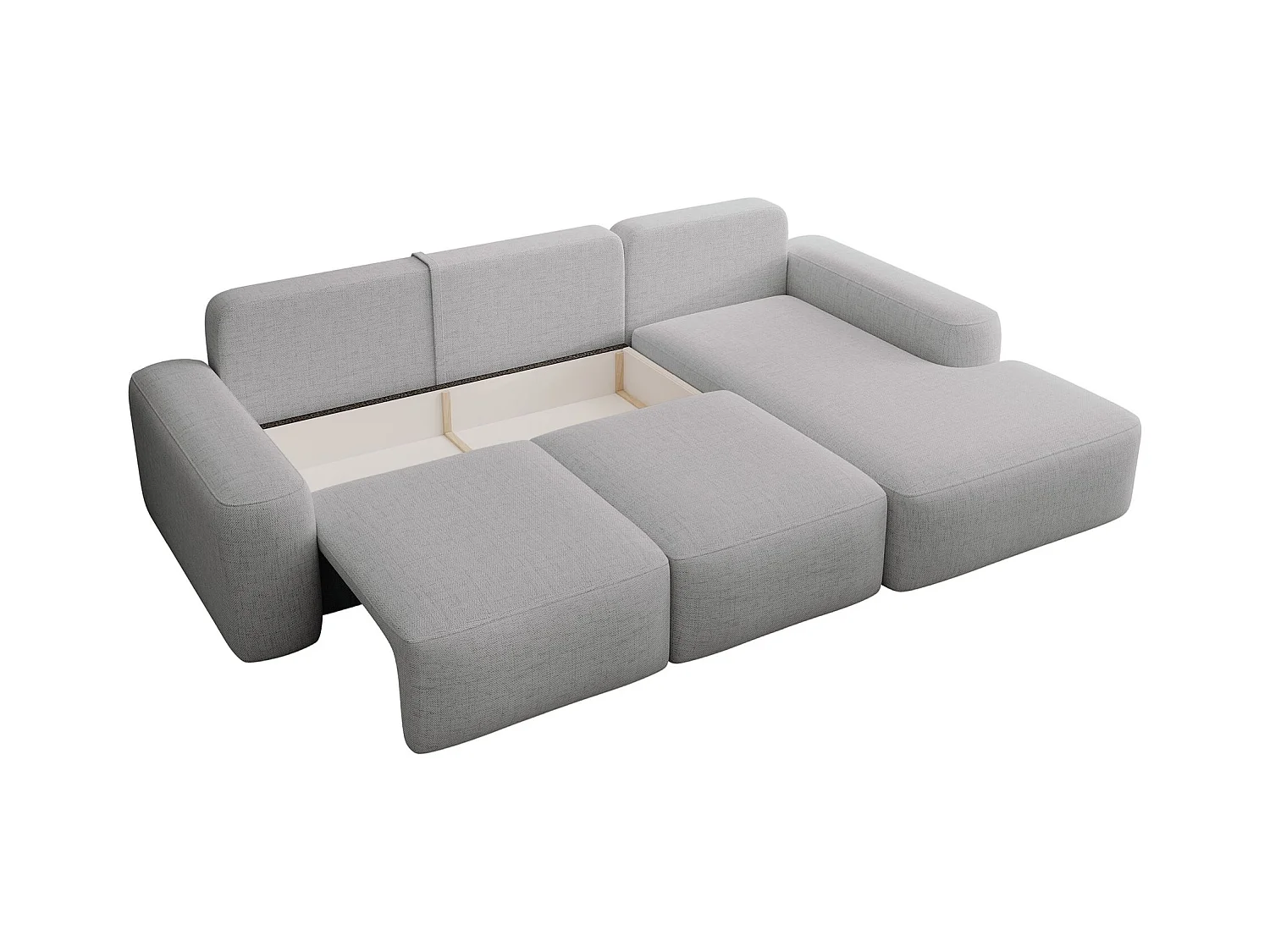 Canapé d'angle convertible - gris chenille - côté droit - CARNOS