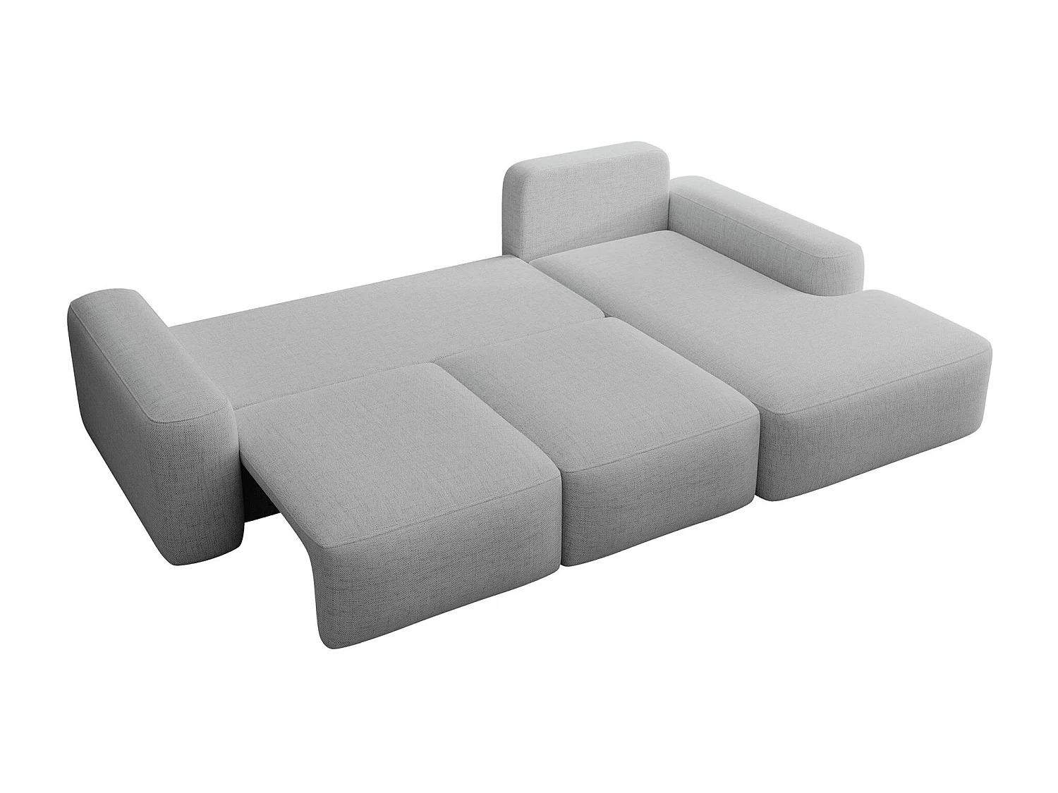 Canapé d'angle convertible - gris chenille - côté droit - CARNOS