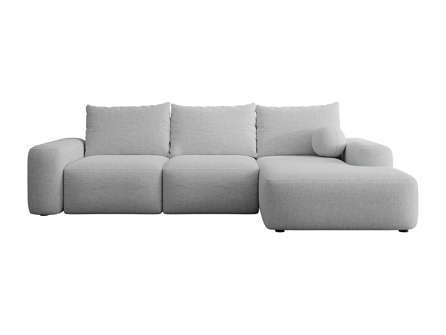 Canapé d'angle convertible - gris chenille - côté droit - CARNOS