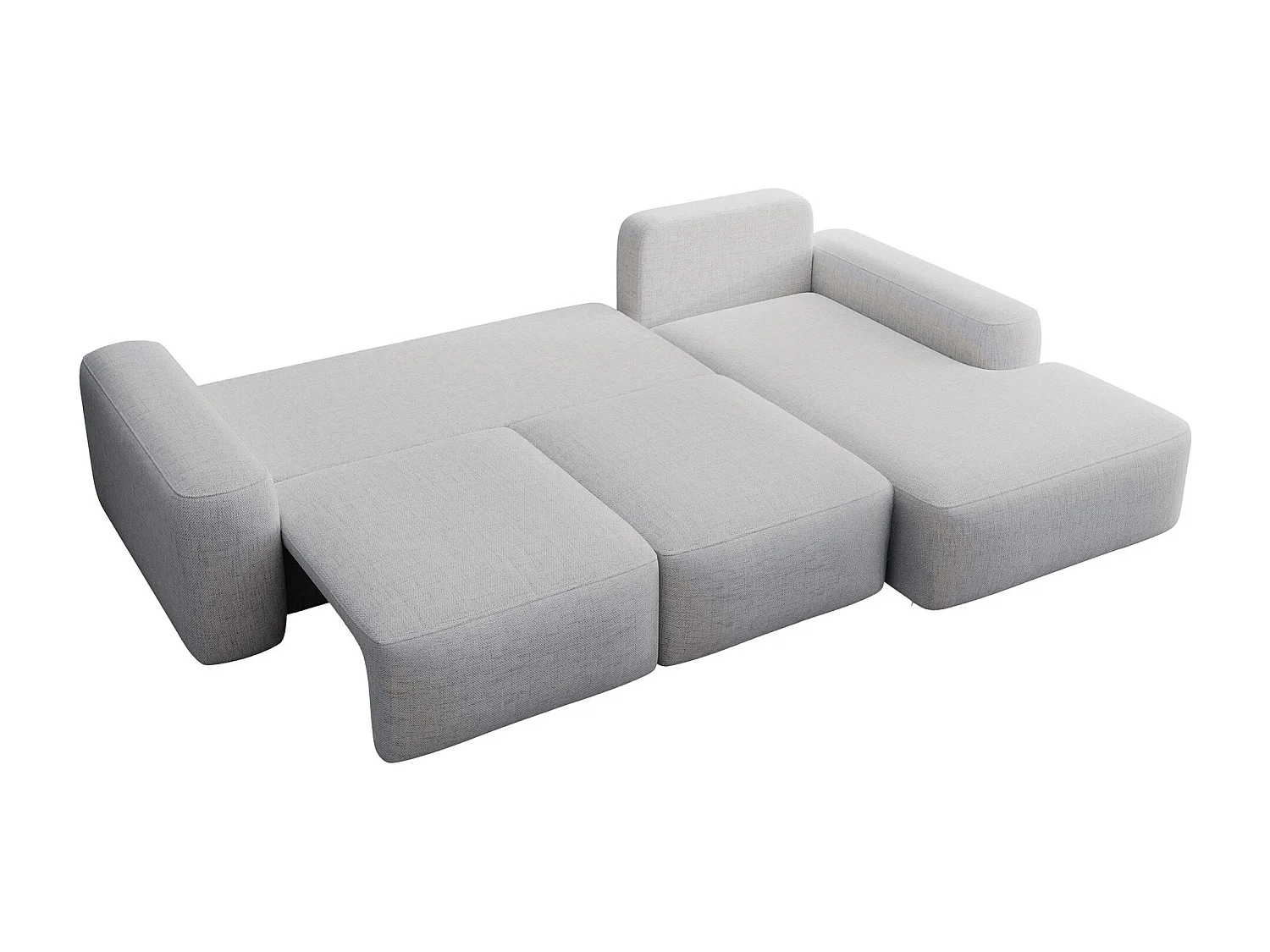 Canapé d'angle convertible - gris chenille - côté droit - CARNOS