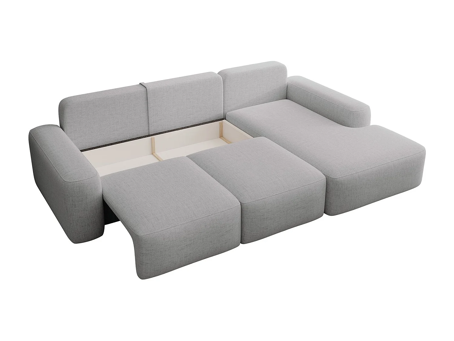 Canapé d'angle convertible - gris chenille - côté droit - CARNOS