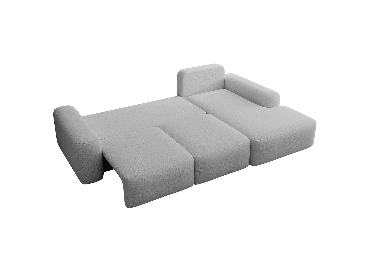 Carnos Ecksofa - mit Chenillebezug und Ballkissen - grau - rechts - CARNOS