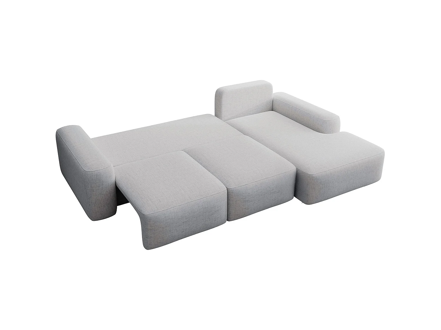 Carnos Ecksofa - mit Chenillebezug und Ballkissen - grau - rechts - CARNOS