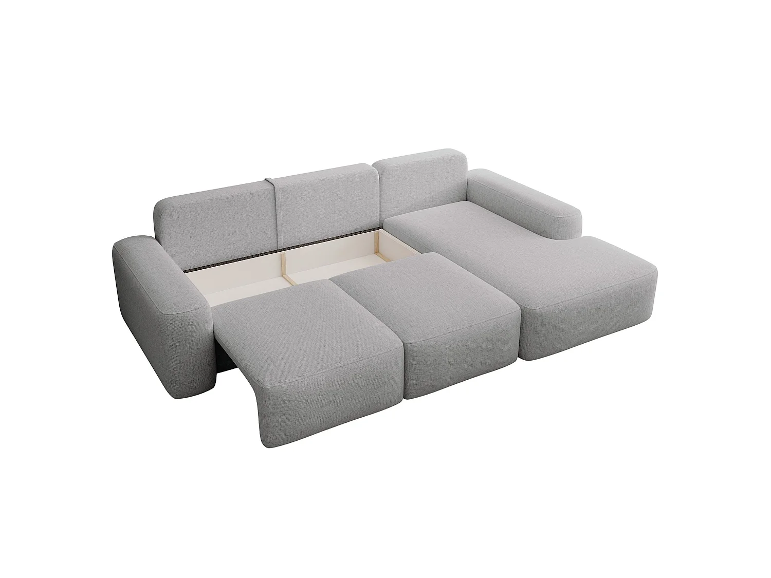 Carnos Ecksofa - mit Chenillebezug und Ballkissen - grau - rechts - CARNOS