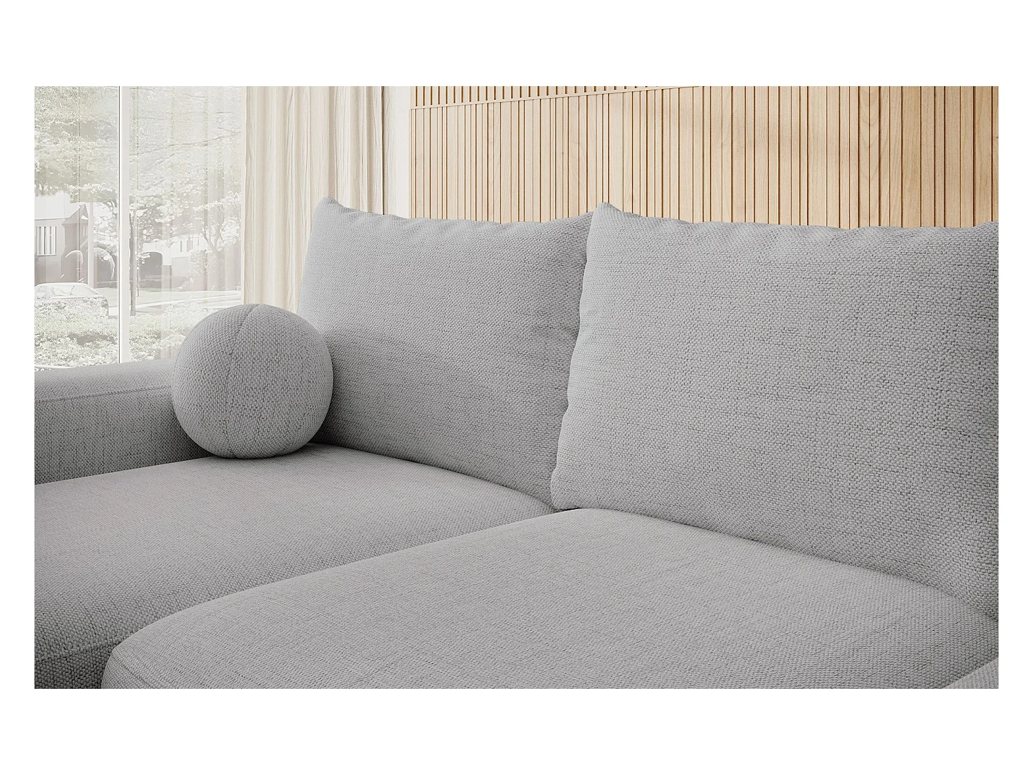 Hoekbank - chenillegrijs - linkerzijde - CARNOS