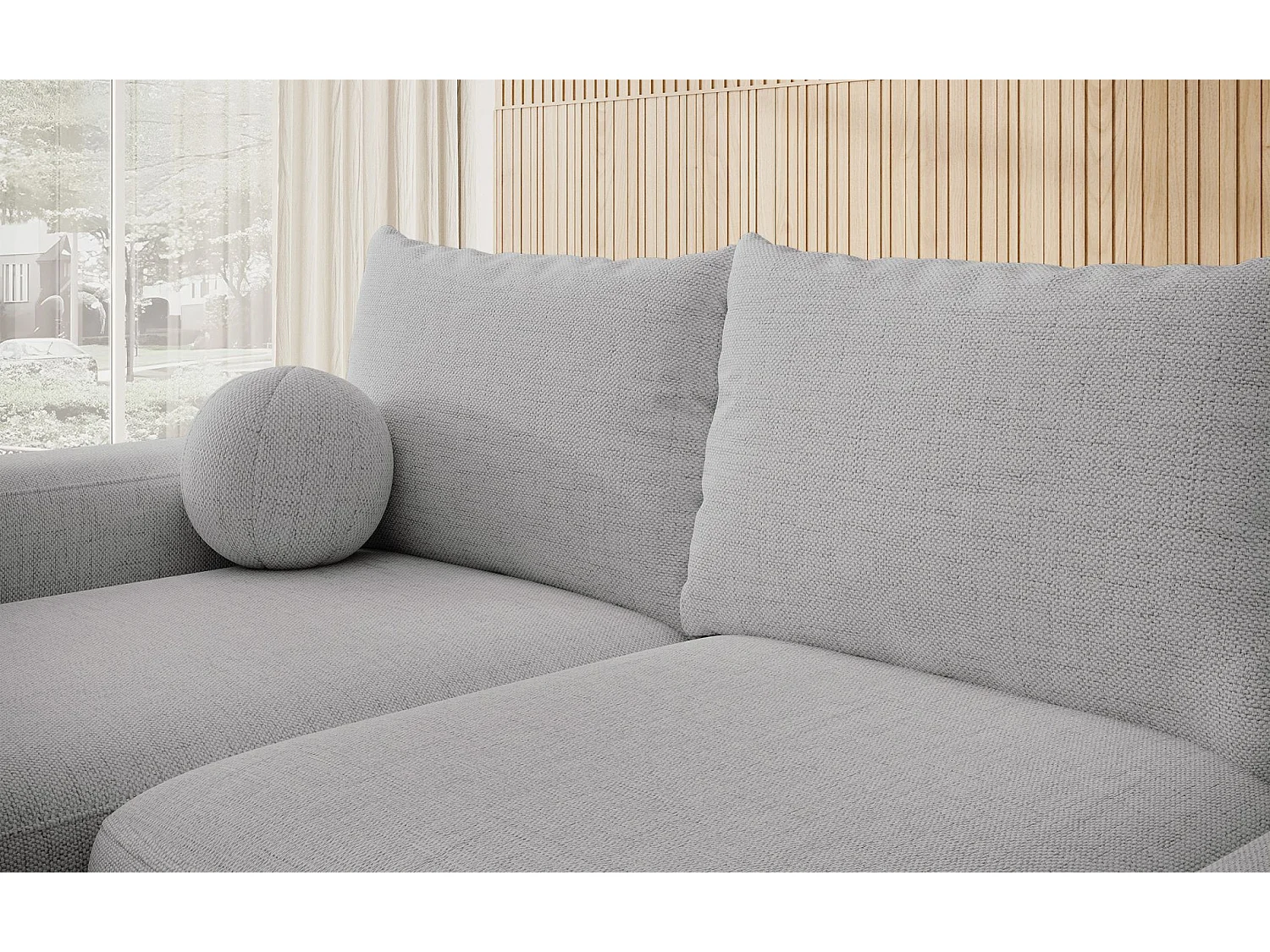 Hoekbank - chenillegrijs - linkerzijde - CARNOS