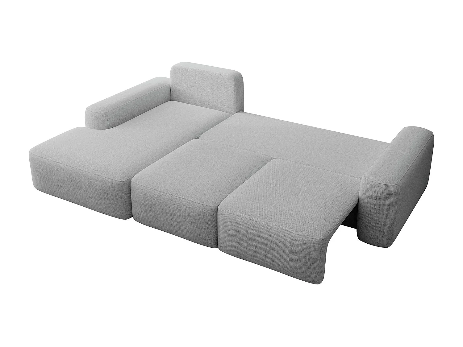 Canapé d'angle convertible - gris chenille - côté gauche - CARNOS