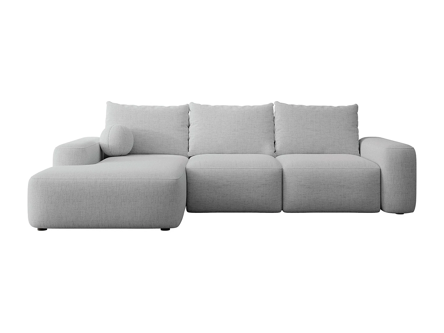 Canapé d'angle convertible - gris chenille - côté gauche - CARNOS
