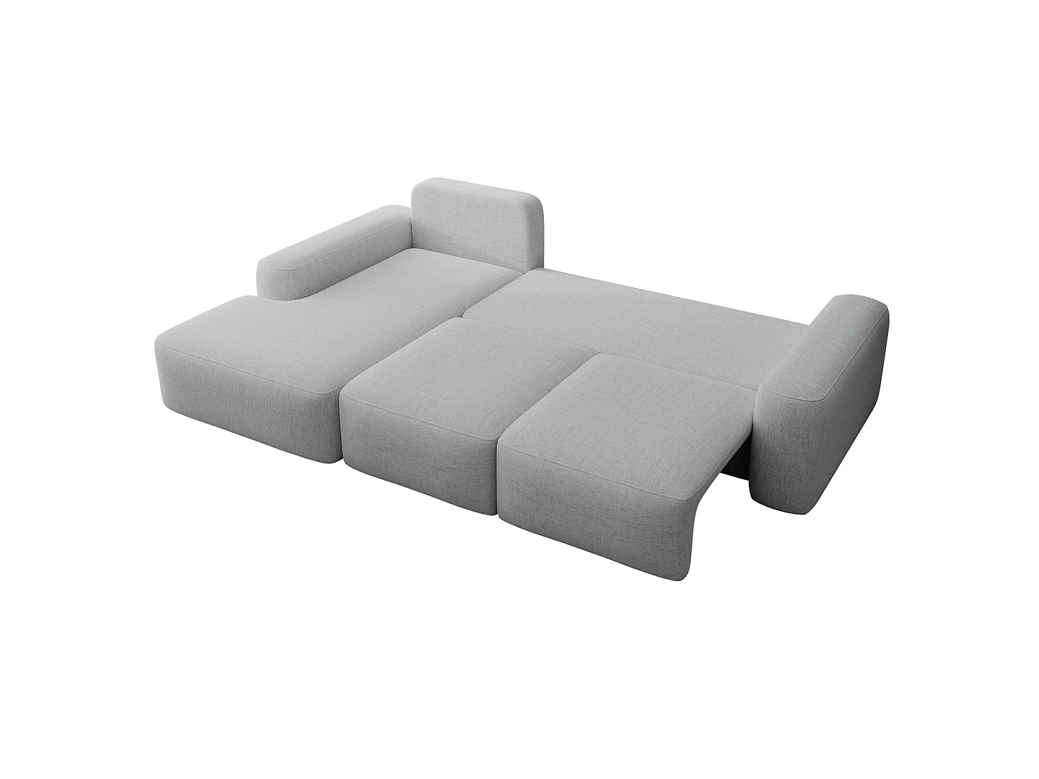 Canapé d'angle convertible - gris chenille - côté gauche - CARNOS