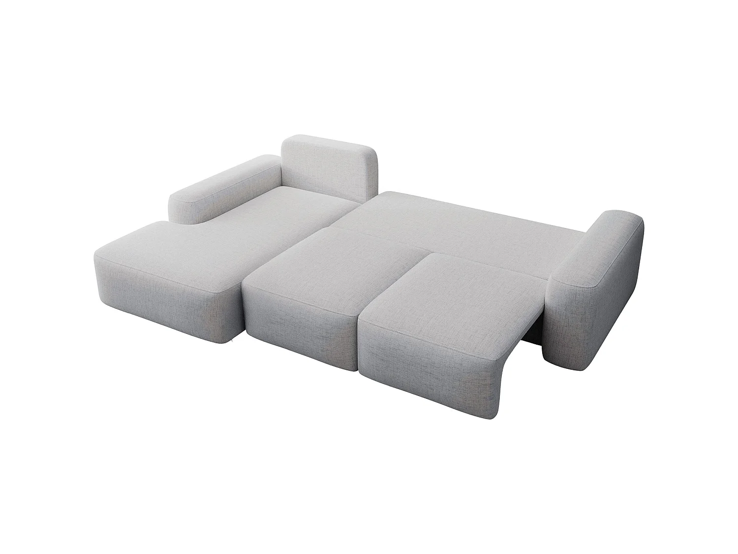 Canapé d'angle convertible - gris chenille - côté gauche - CARNOS