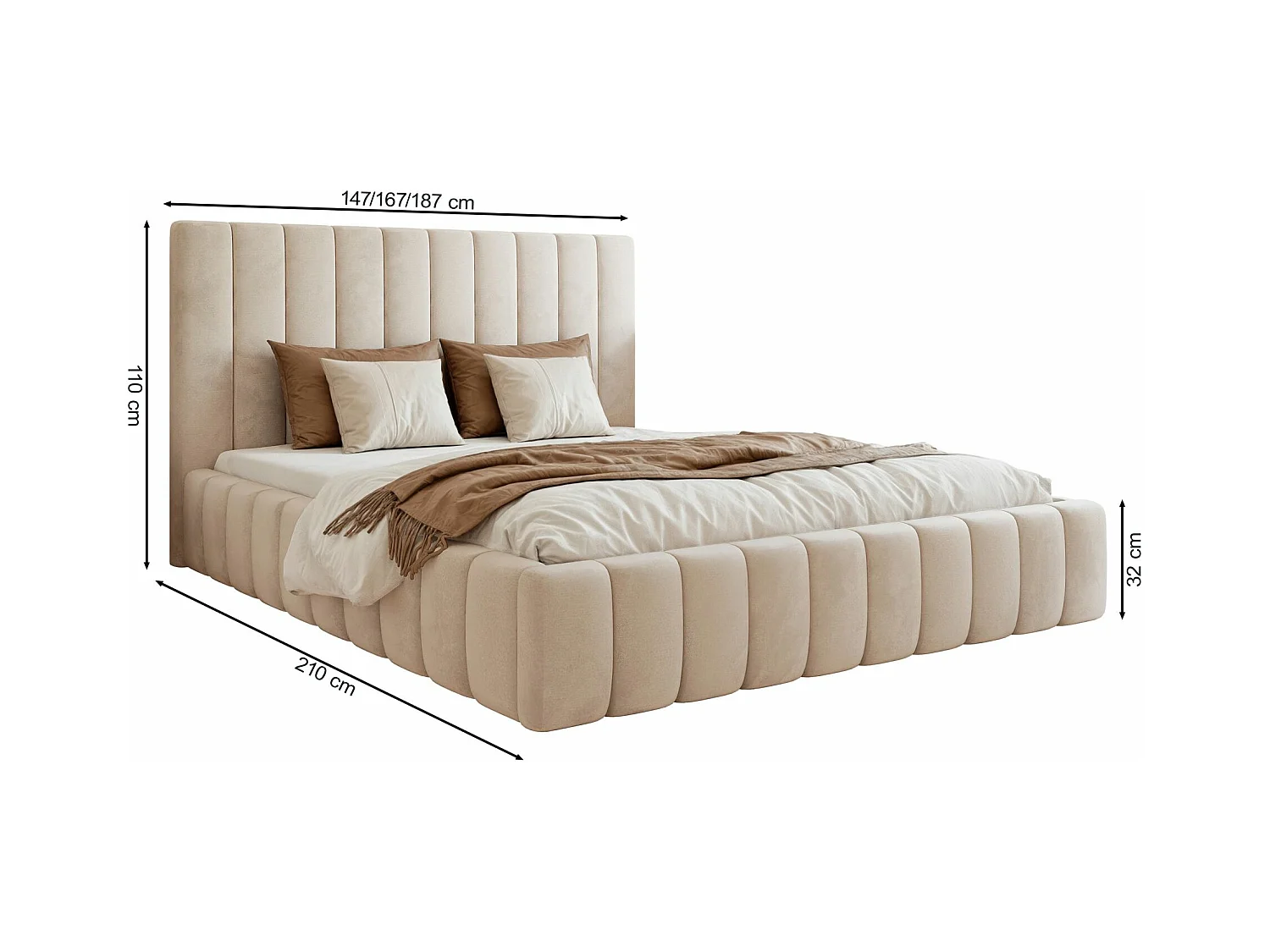 Lit coffre - 180x200 cm - en tissu velours marine - FIARRO