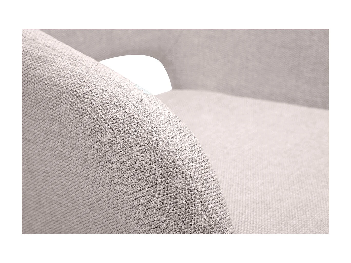 Chaise pivotante 360° en tissu effet velours texturé beige et métal noir LAURETTE