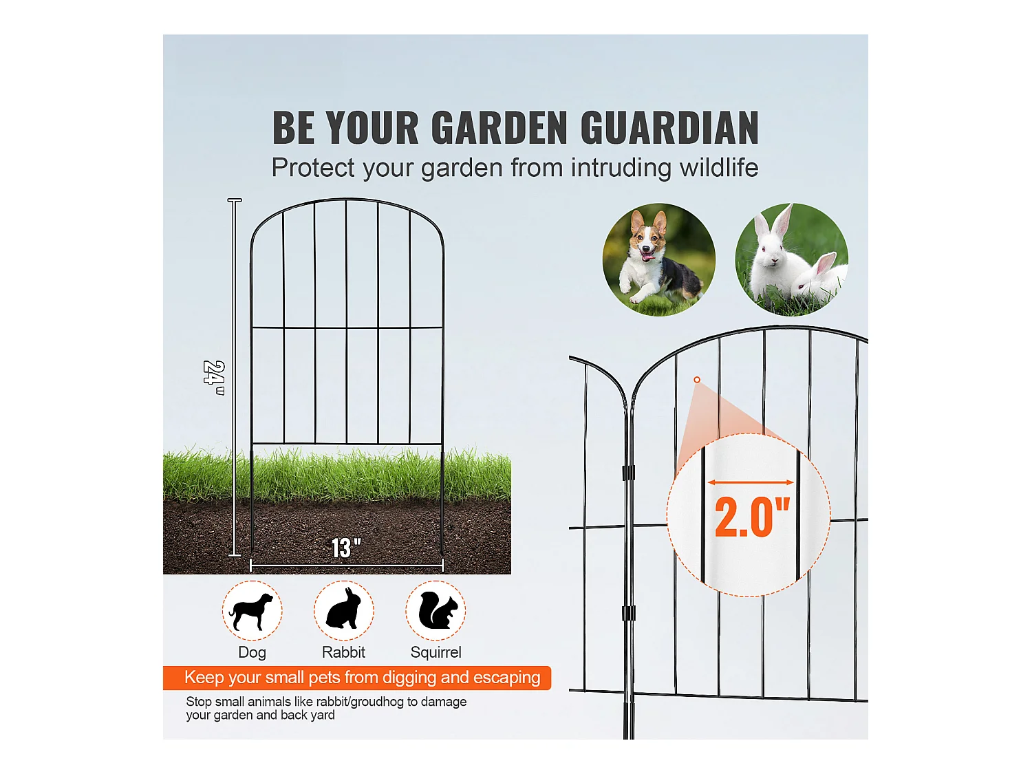 Panneaux de Clôture de Jardin SucceBuy 24 Po x 11 Pi, Décoratifs, Paquet de 10