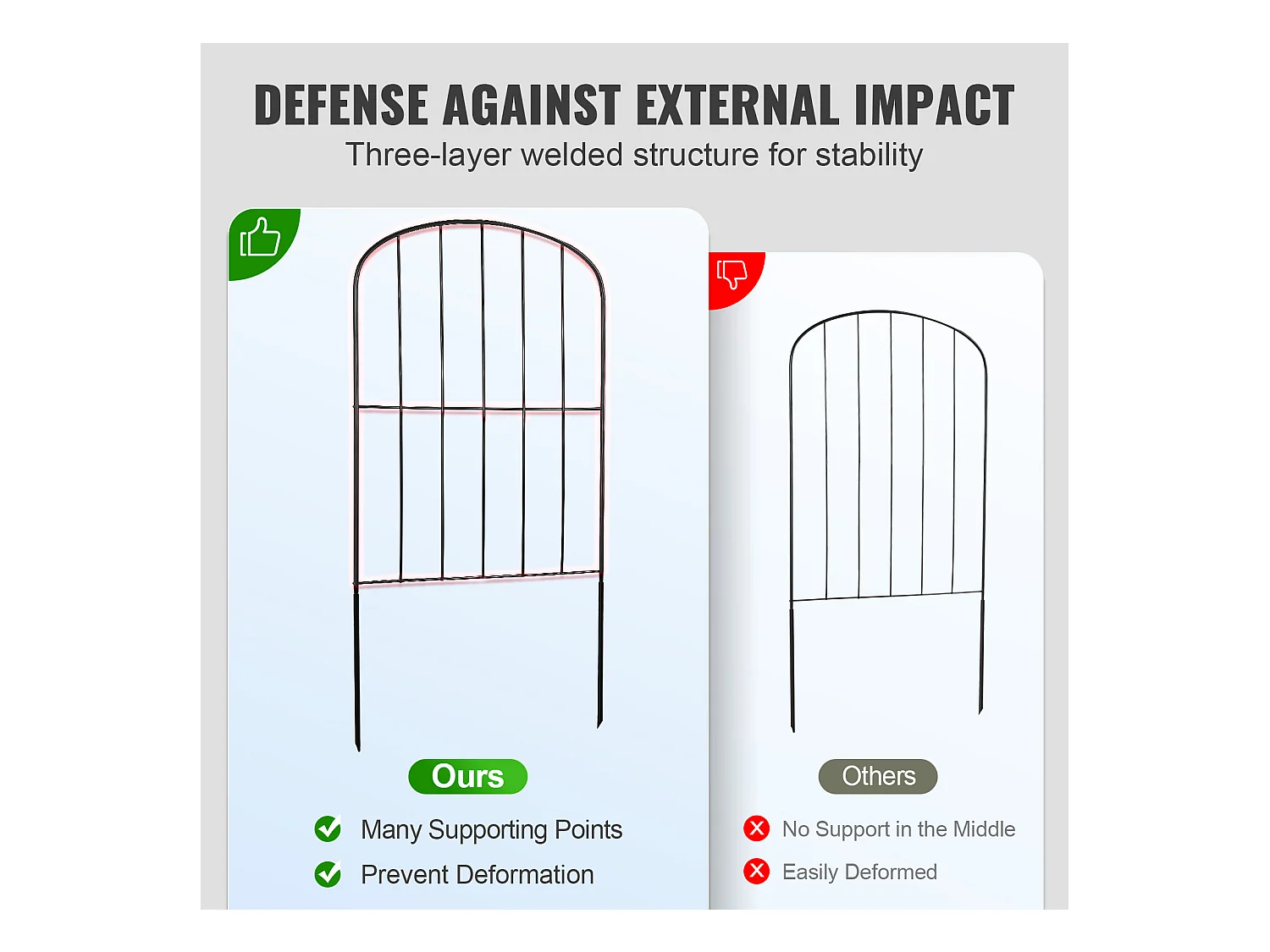 Panneaux de Clôture de Jardin SucceBuy 24 Po x 11 Pi, Décoratifs, Paquet de 10