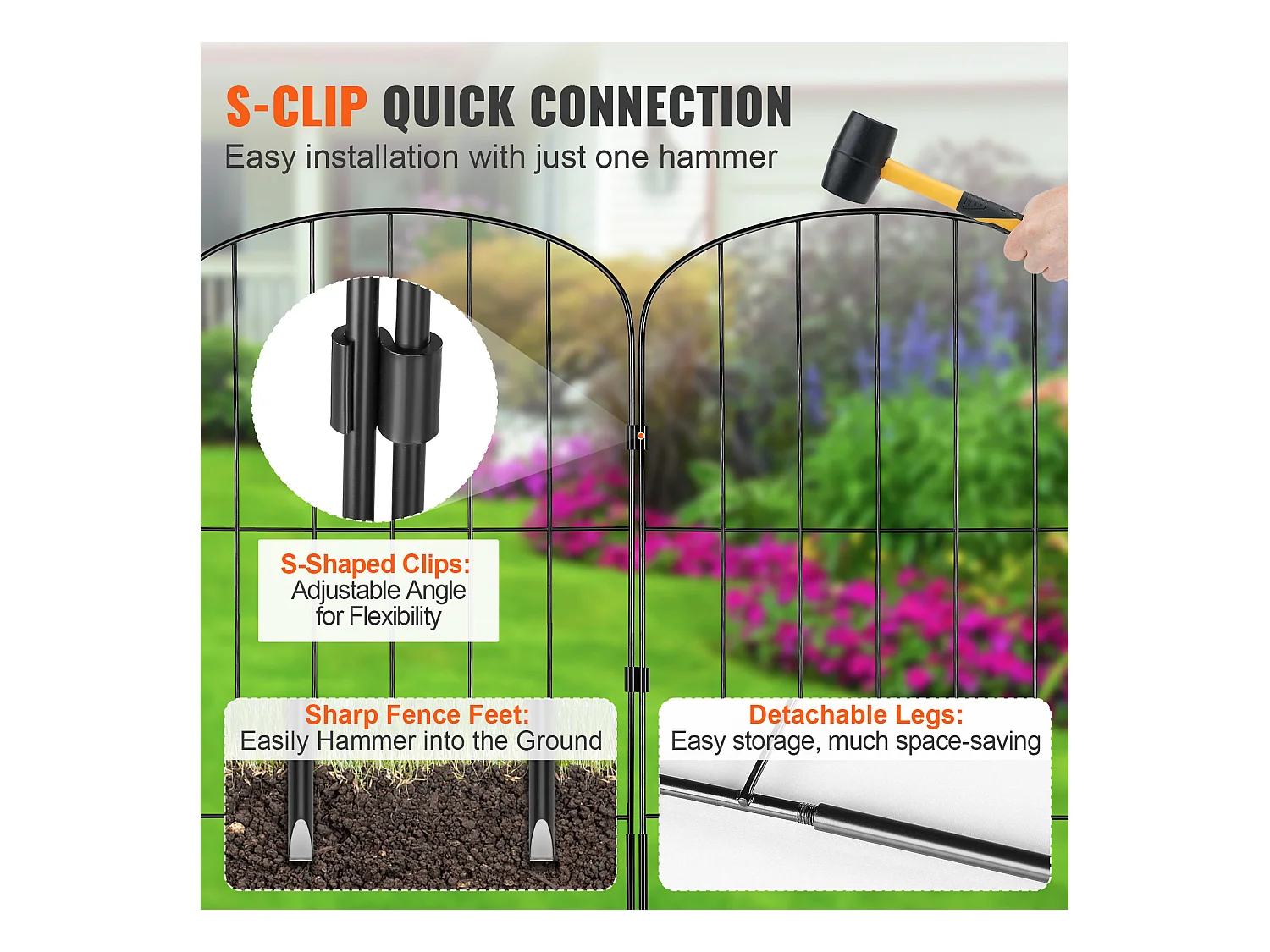 Panneaux de Clôture de Jardin SucceBuy 24 Po x 11 Pi, Décoratifs, Paquet de 10