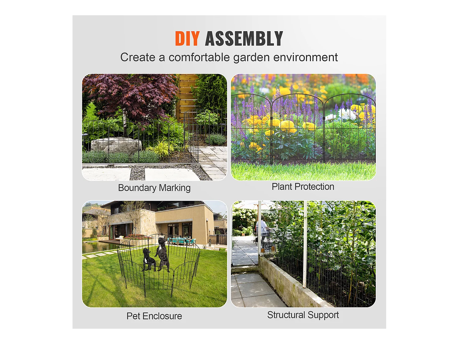 Panneaux de Clôture de Jardin SucceBuy 24 Po x 11 Pi, Décoratifs, Paquet de 10