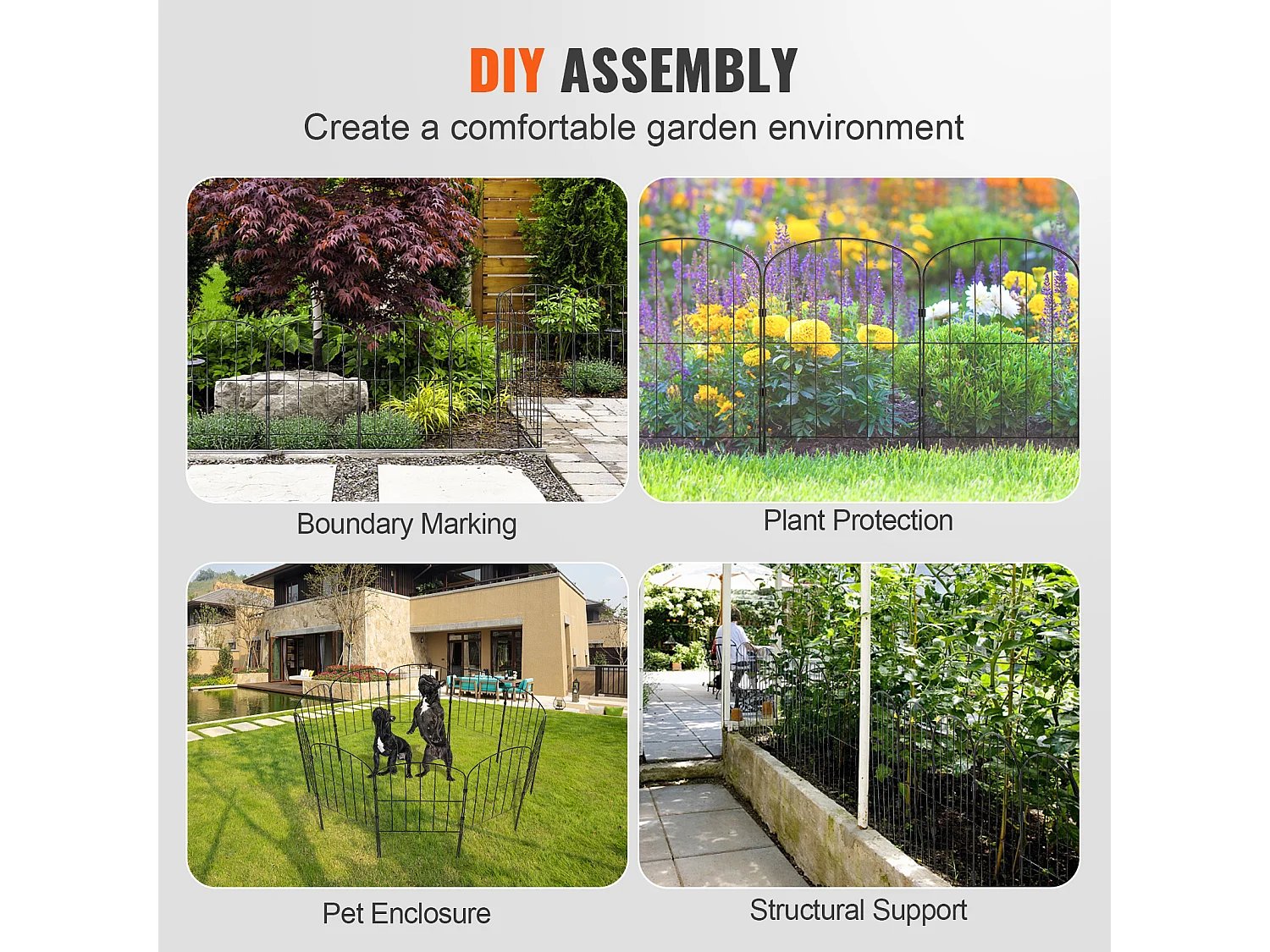 Panneaux de Clôture de Jardin SucceBuy 24 Po x 11 Pi, Décoratifs, Paquet de 10