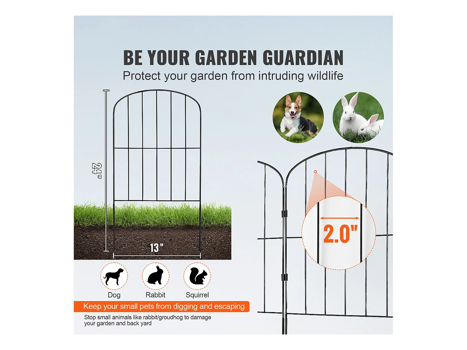 Clôture de Jardin SucceBuy 24 Po x 30 Pi Panneaux de Clôture Décoratifs, Paquet de 28