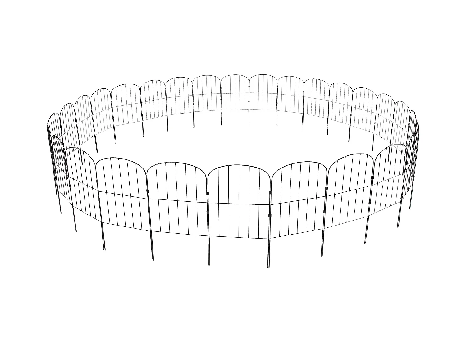 Clôture de Jardin SucceBuy 24 Po x 30 Pi Panneaux de Clôture Décoratifs, Paquet de 28