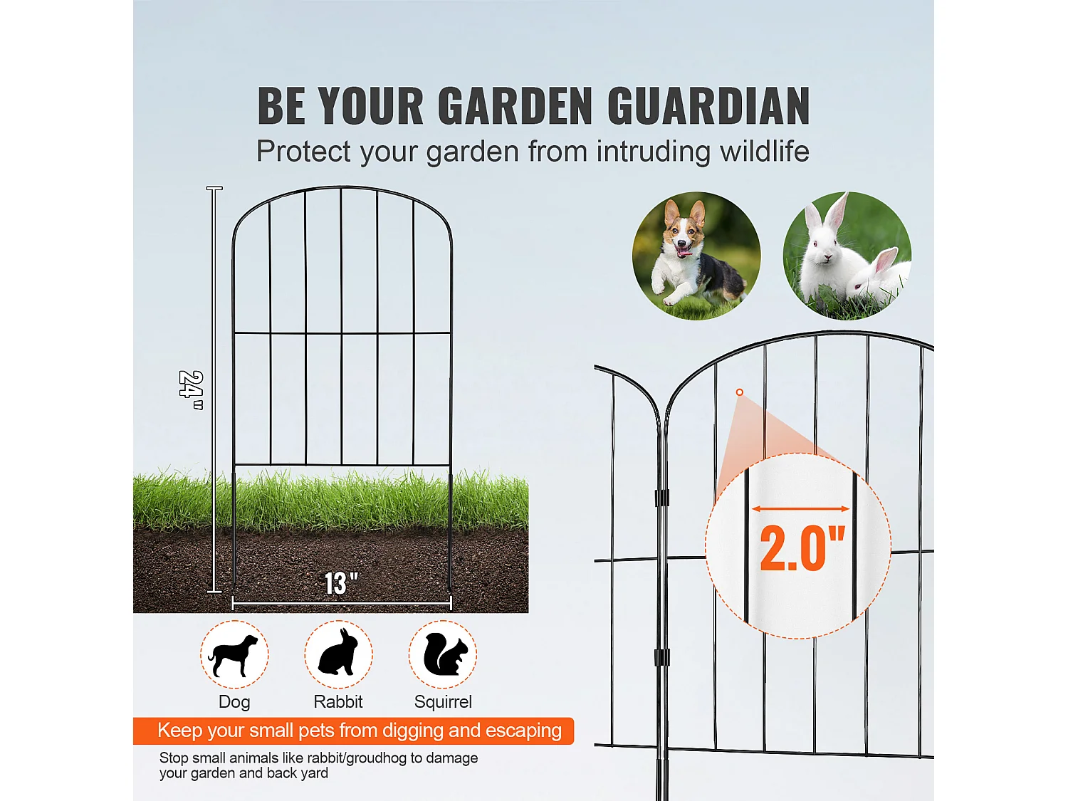 Clôture de Jardin SucceBuy 24 Po x 30 Pi Panneaux de Clôture Décoratifs, Paquet de 28