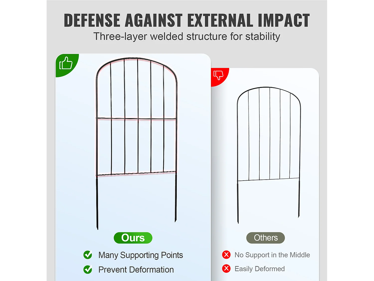 Clôture de Jardin SucceBuy 24 Po x 30 Pi Panneaux de Clôture Décoratifs, Paquet de 28
