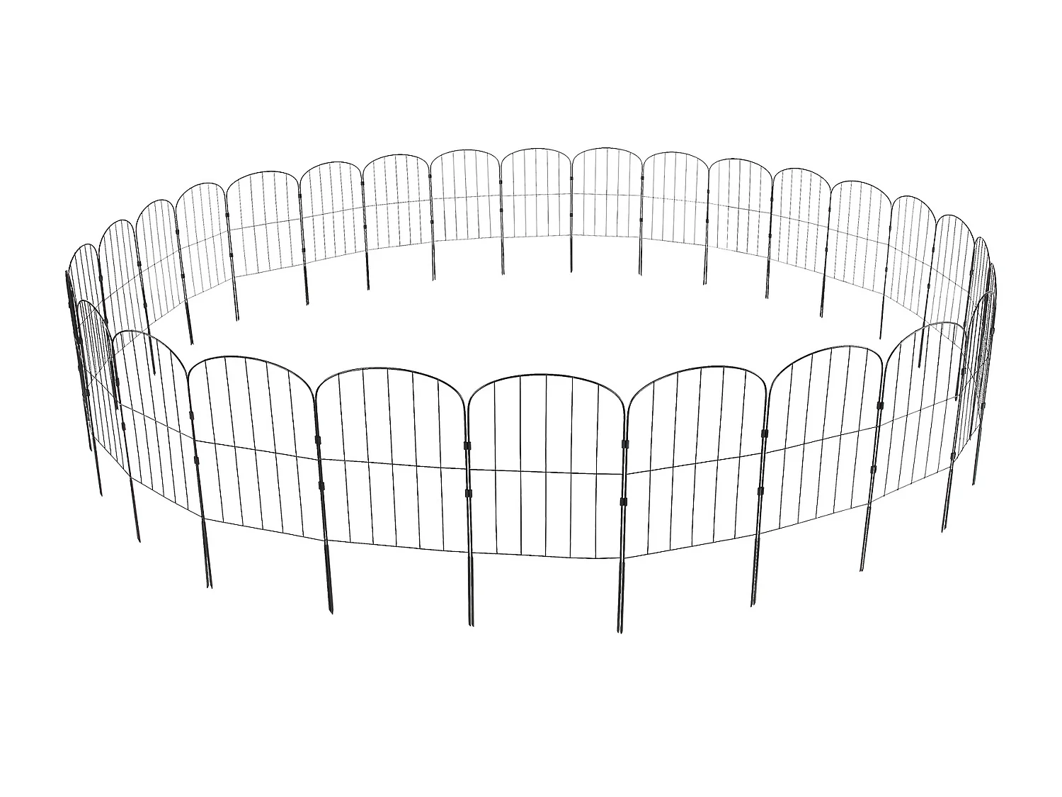 Clôture de Jardin SucceBuy 24 Po x 30 Pi Panneaux de Clôture Décoratifs, Paquet de 28