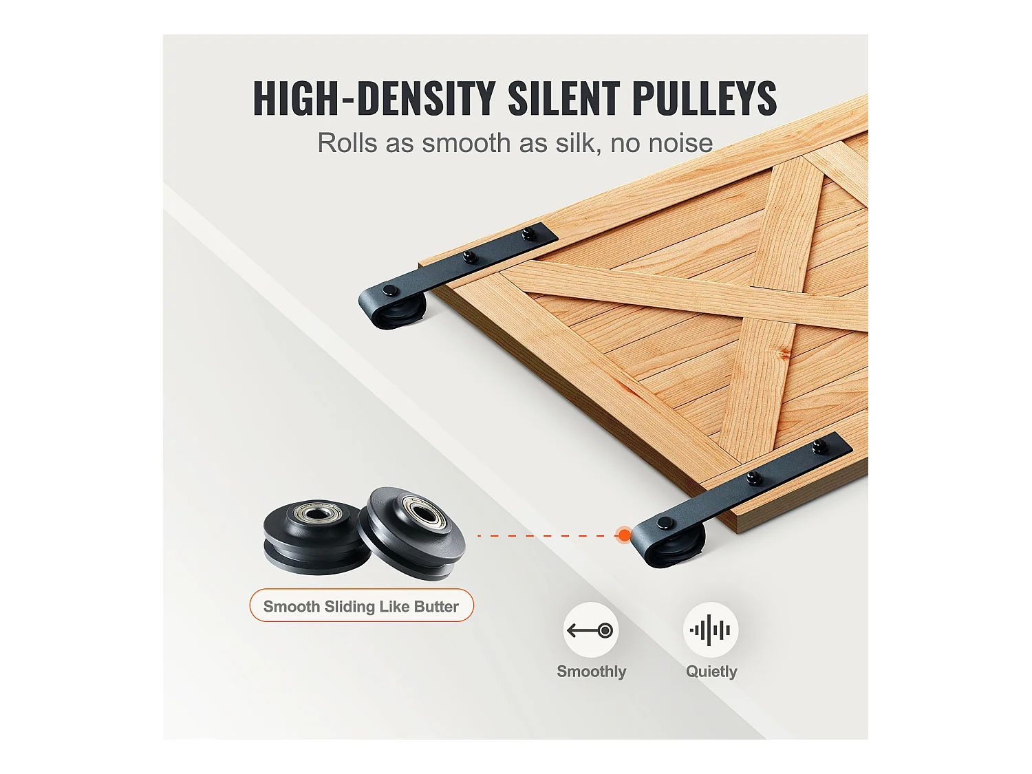 Porte Coulissante SucceBuy Kit de Quincaillerie pour Porte de Grange Coulissante de 8 Pieds, Rail de Porte Double et Support en J