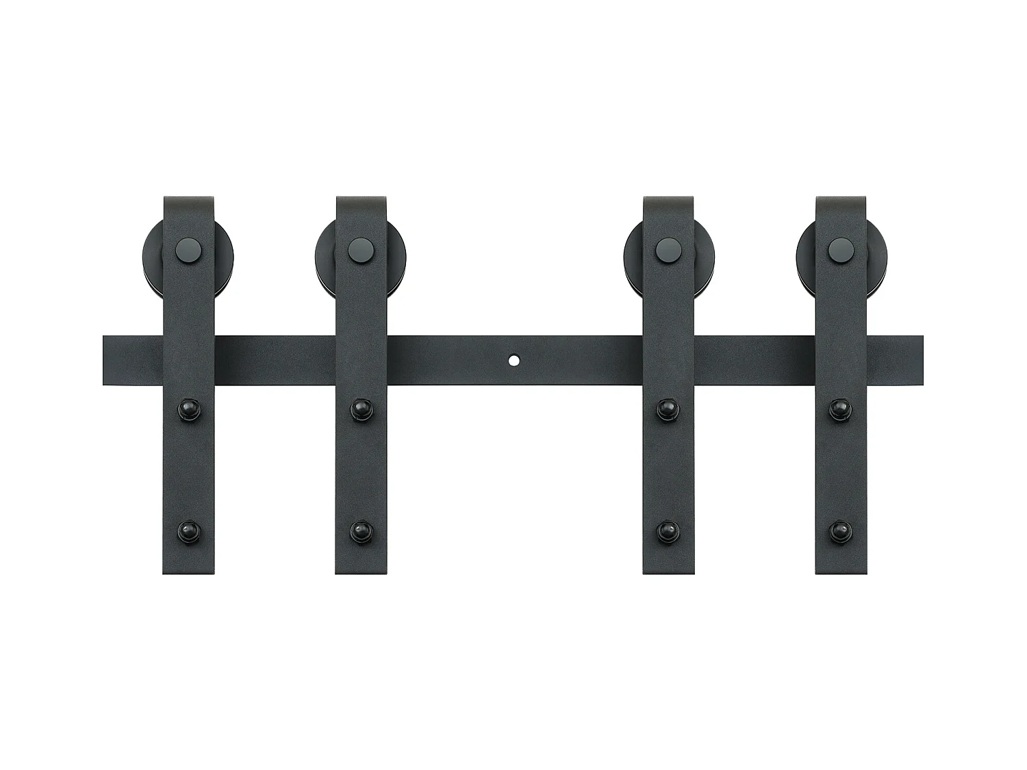 Porte Coulissante SucceBuy Kit de Quincaillerie pour Porte de Grange Coulissante de 8 Pieds, Rail de Porte Double et Support en J