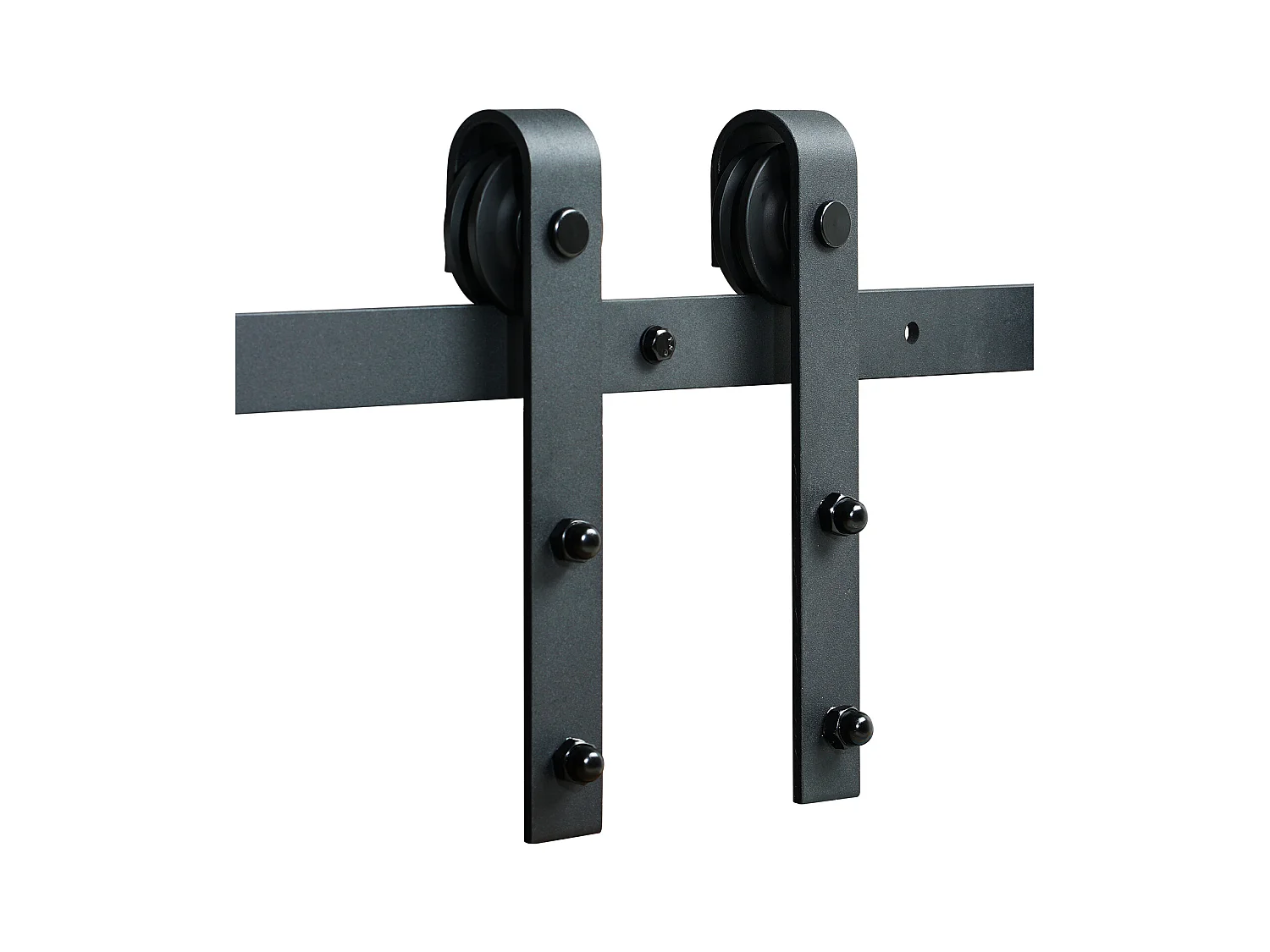 Porte Coulissante SucceBuy Kit de Quincaillerie pour Porte de Grange Coulissante de 8 Pieds, Rail de Porte Double et Support en J