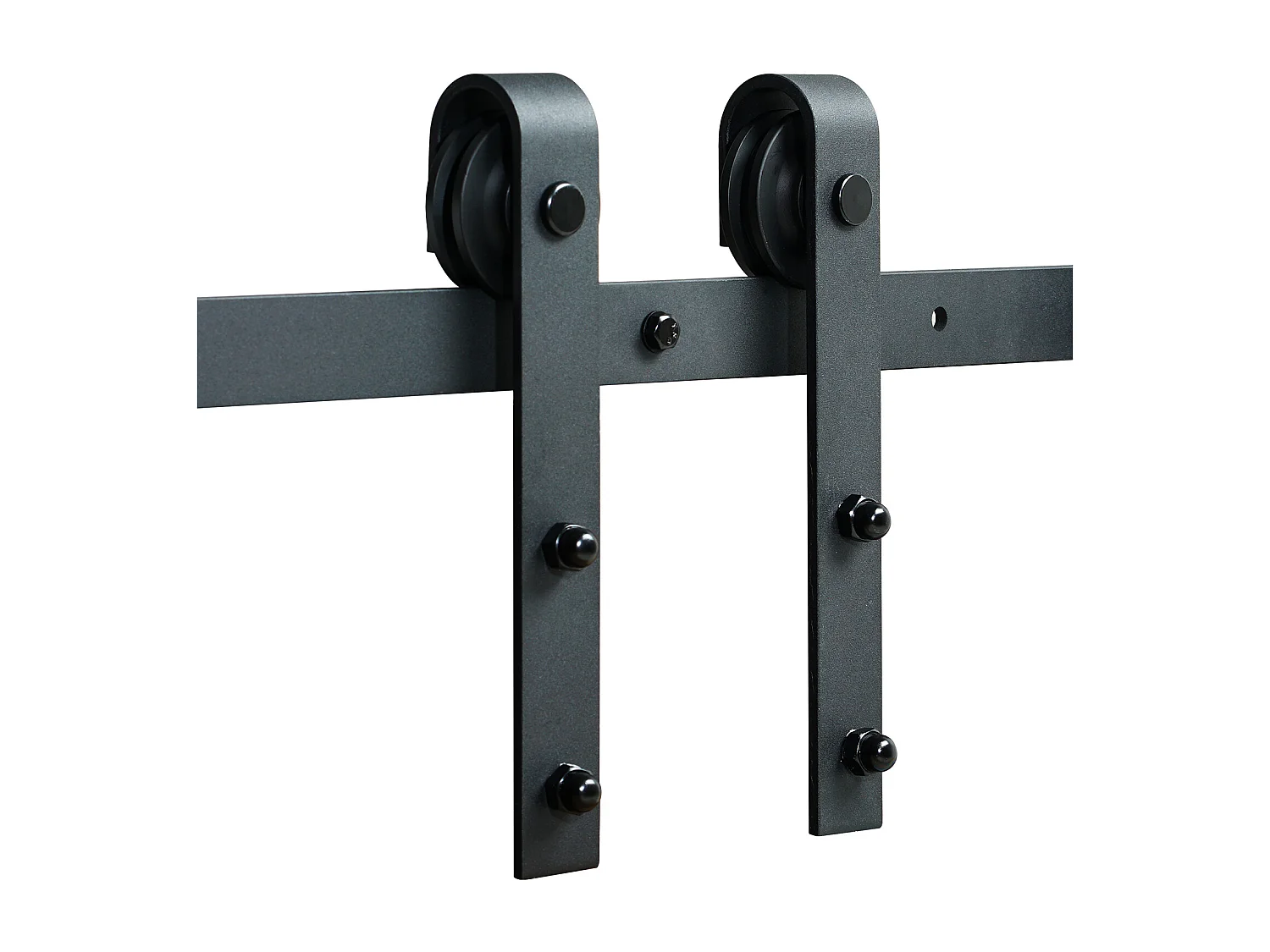 Porte Coulissante SucceBuy Kit de Quincaillerie pour Porte de Grange Coulissante de 8 Pieds, Rail de Porte Double et Support en J