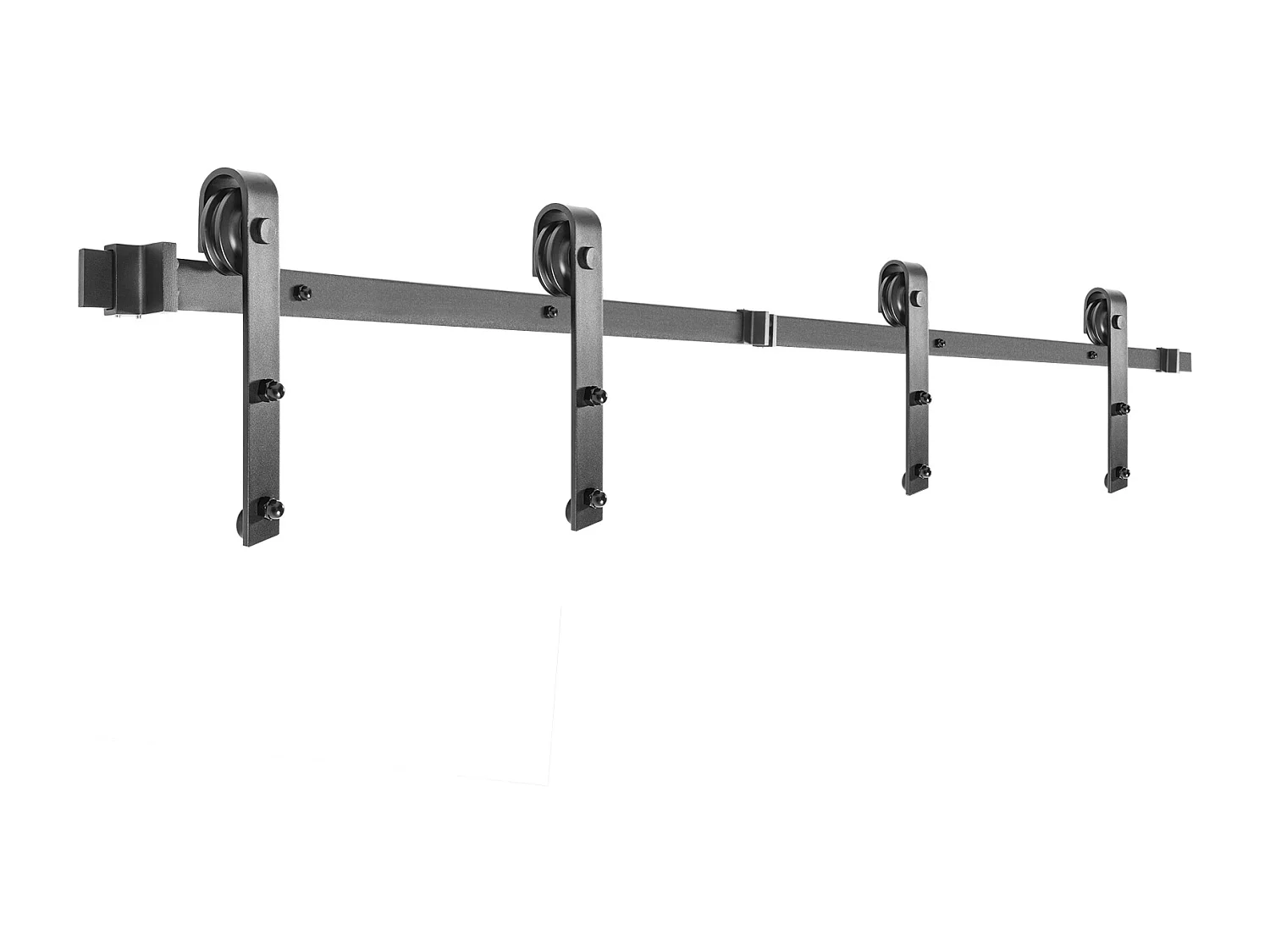 Porte Coulissante SucceBuy Kit de Quincaillerie pour Porte de Grange de 3,7 M, Acier au Carbone, Rail de Porte Double