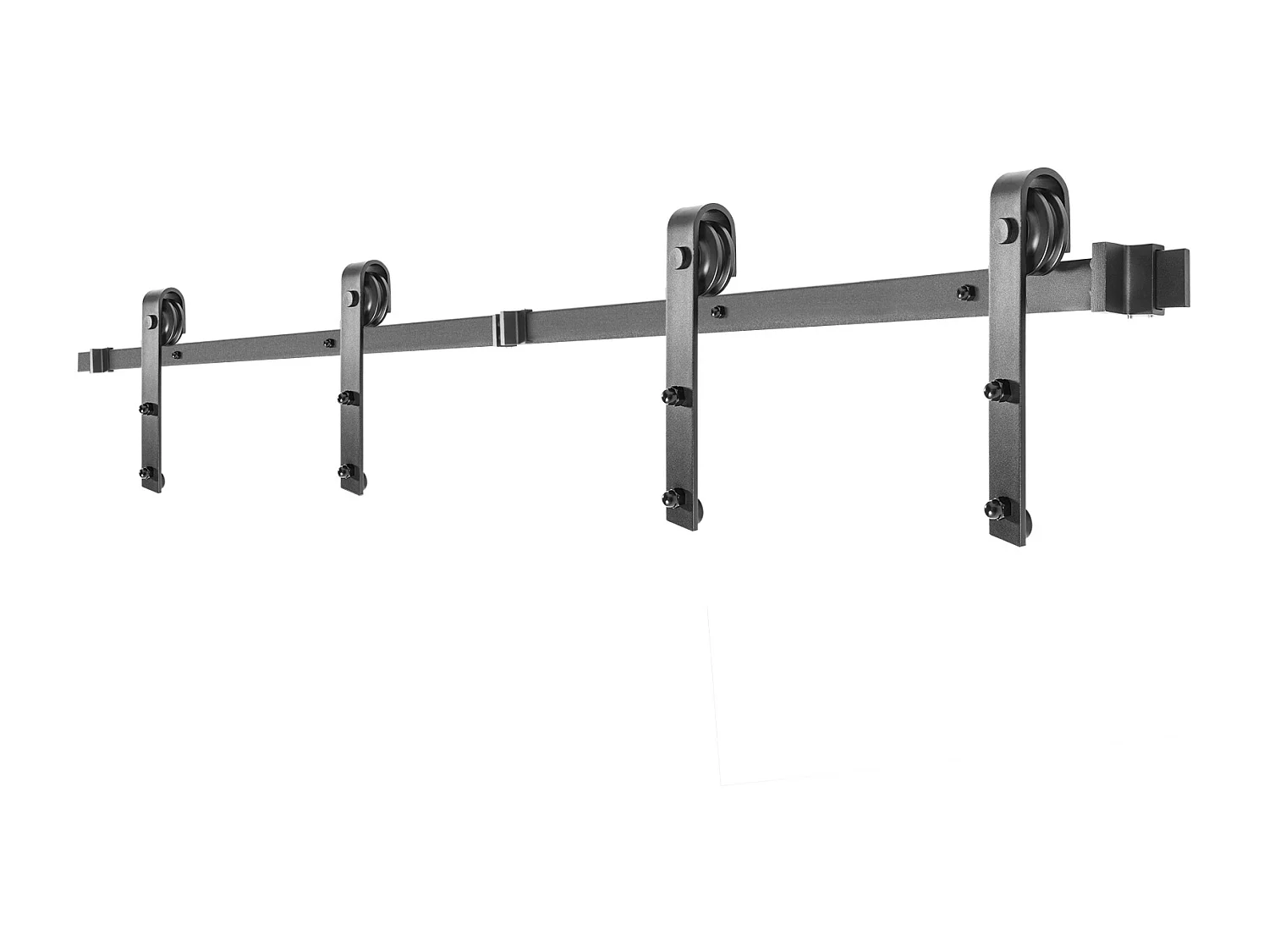 Porte Coulissante SucceBuy Kit de Quincaillerie pour Porte de Grange de 3,7 M, Acier au Carbone, Rail de Porte Double