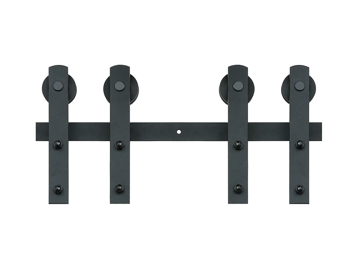 Porte Coulissante SucceBuy Kit de Quincaillerie pour Porte de Grange Coulissante 8 Pieds | Rail de Placard pour Portes Doubles | I-Hangers