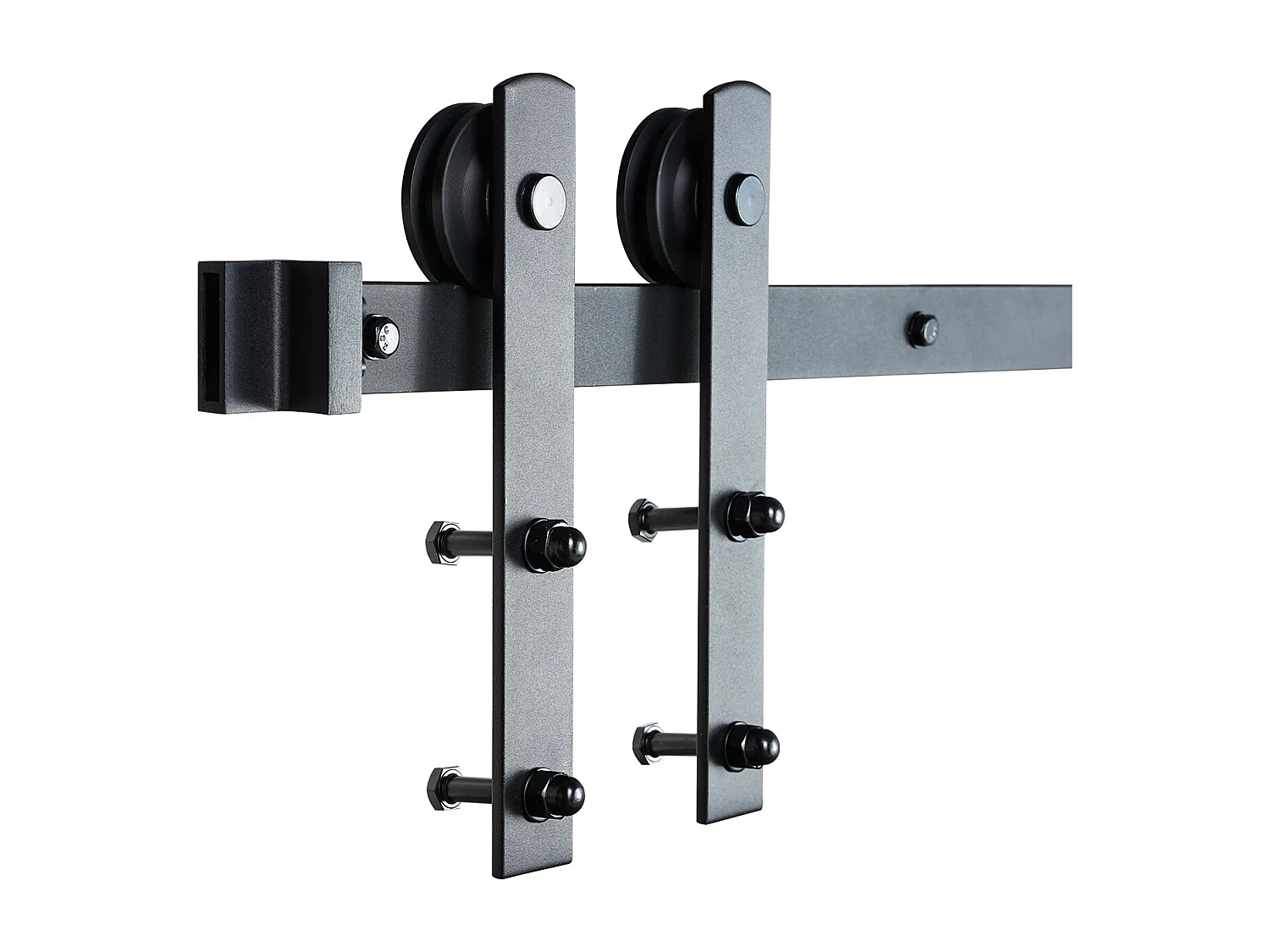 Puerta Corrediza SucceBuy Kit de Herrajes para Puertas Corredizas de Granero de 8 Pies | Riel de Armario para Puertas Dobles | Perchas en Forma de I