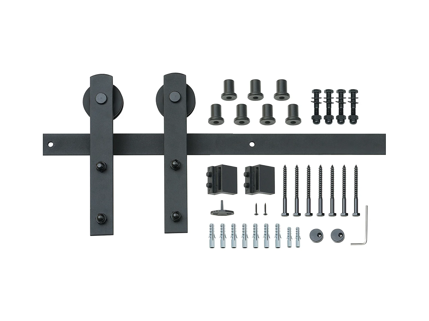 Kit de Porte Coulissante SucceBuy, Kit de Quincaillerie pour Porte de Grange Coulissante 8 Pieds, Rail de Placard pour Porte Simple