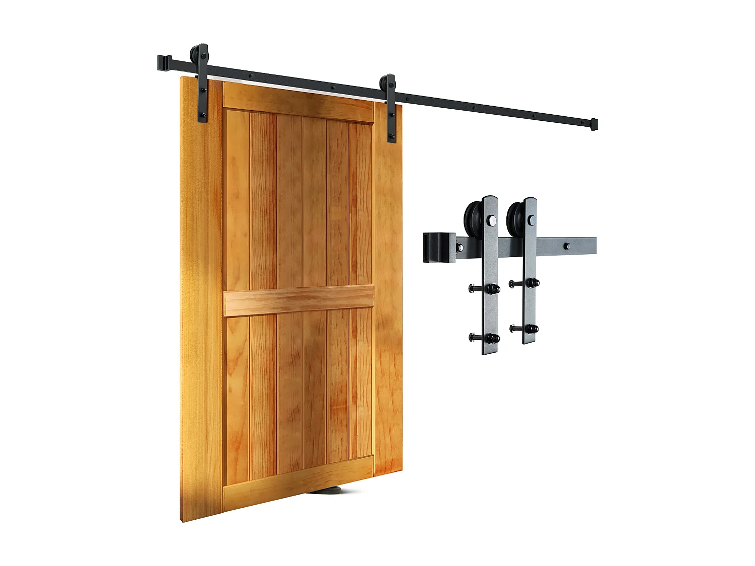 Porta de Correr SucceBuy Kit de Ferragens para Porta de Correr de Celeiro de 2,5 M, Calha para Armário para Porta Única