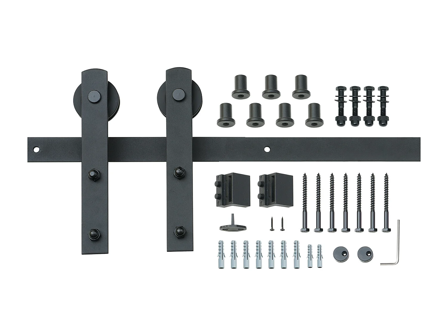 Porta de Correr SucceBuy Kit de Ferragens para Porta de Correr de Celeiro de 2,5 M, Calha para Armário para Porta Única