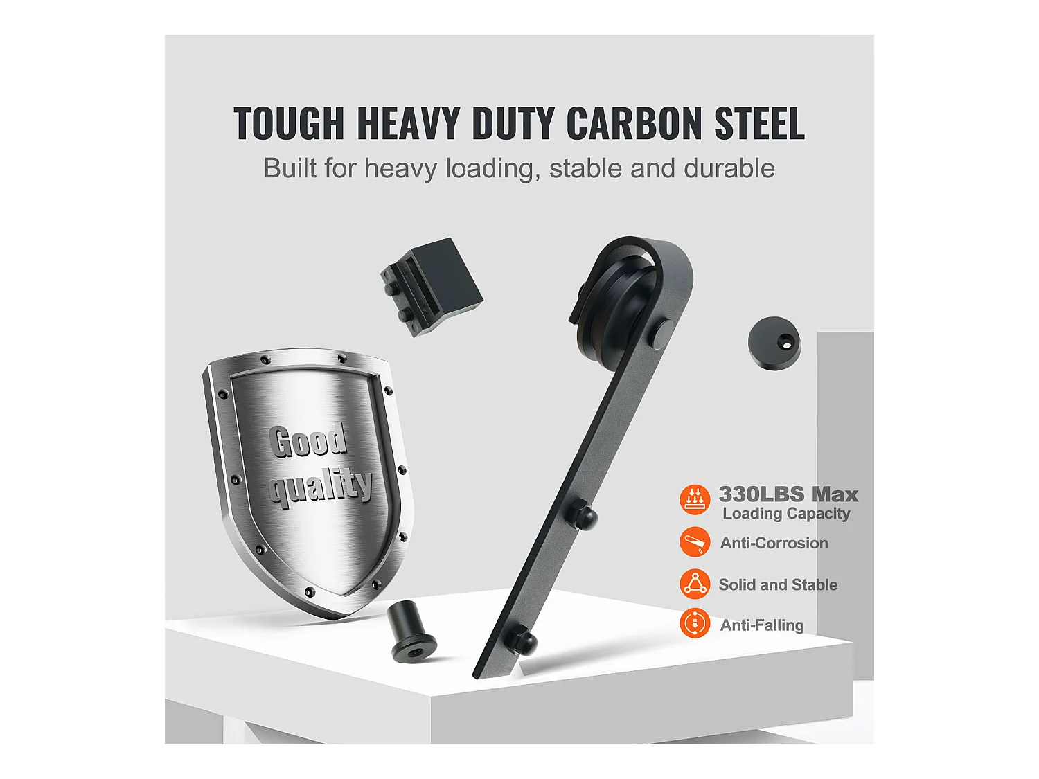 Porta Scorrevole SucceBuy Kit Ferramenta per Porta Scorrevole da 8 Piedi, Binario per Armadio, Gancio a J