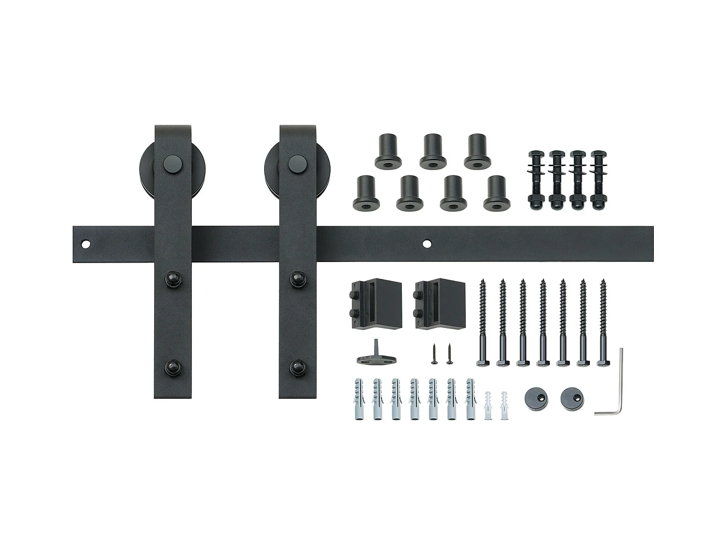 Porta Scorrevole SucceBuy Kit Ferramenta per Porta Scorrevole da 8 Piedi, Binario per Armadio, Gancio a J