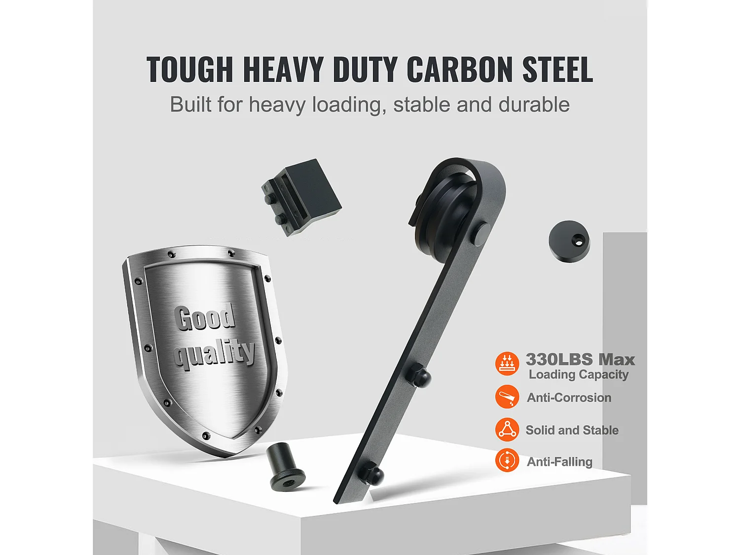 Drzwi Przesuwne SucceBuy 8 Feet Zestaw Okuć do Drzwi Przesuwnych do Stodoły, Szyna do Szafy, Wieszak J