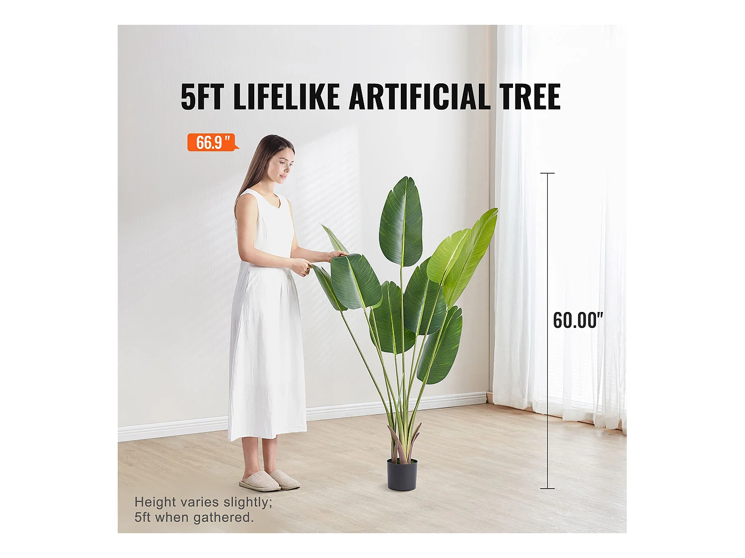 Arbre de Paradis Artificiel SucceBuy de 1,5 M, Fausse Plante Verte