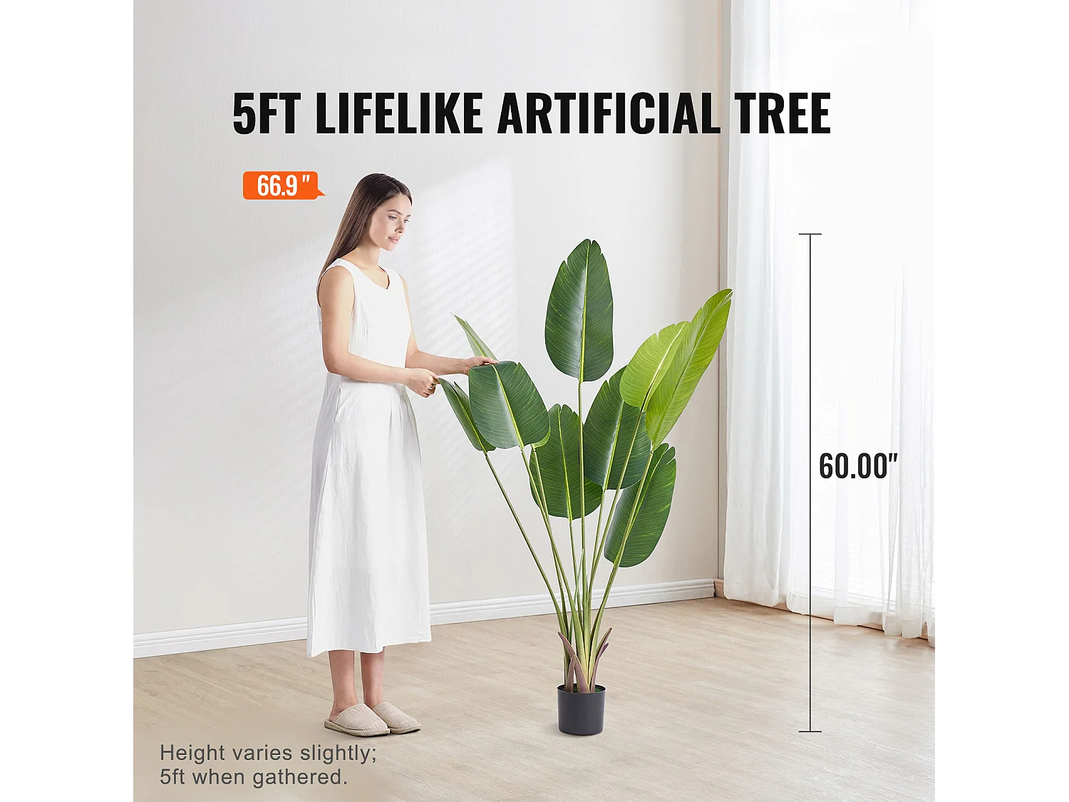 Árbol del Paraíso Artificial SucceBuy de 1,5 m, Planta Verde Artificial