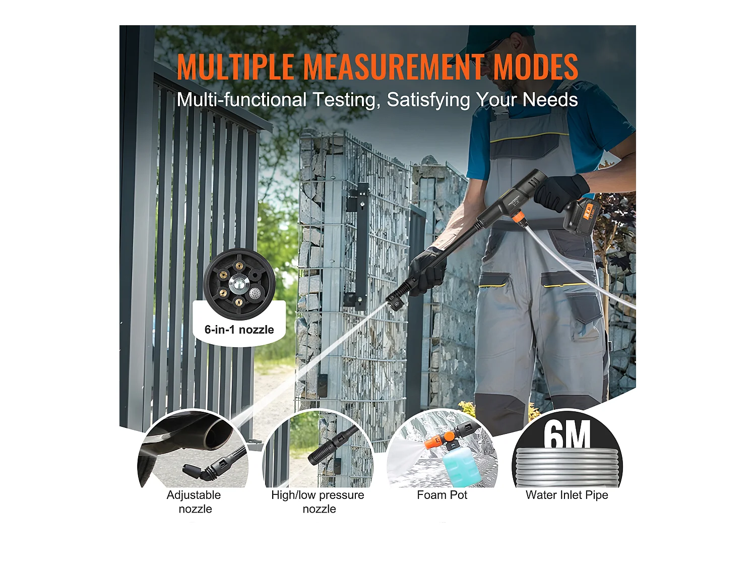 Nettoyeur SucceBuy Haute Pression Sans Fil, Pistolet Pulvérisateur D'eau Portable pour Voiture, 652 PSI