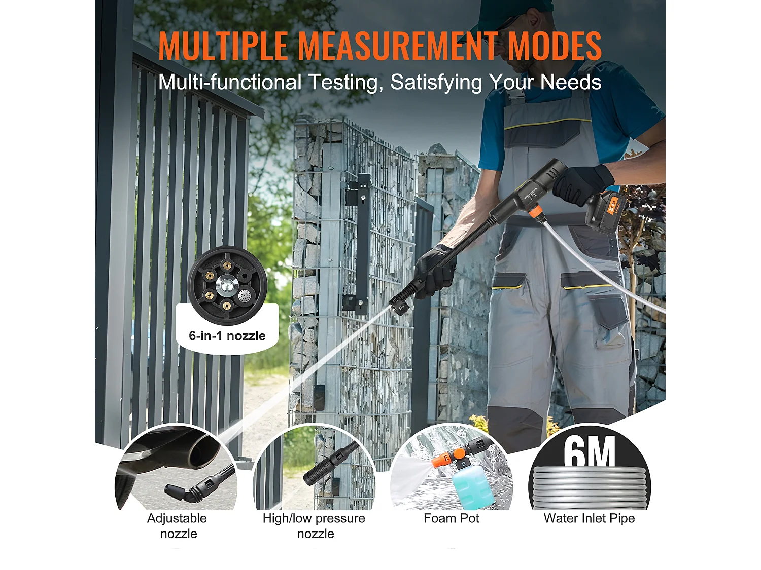 Nettoyeur SucceBuy Haute Pression Sans Fil, Pistolet Pulvérisateur D'eau Portable pour Voiture, 652 PSI