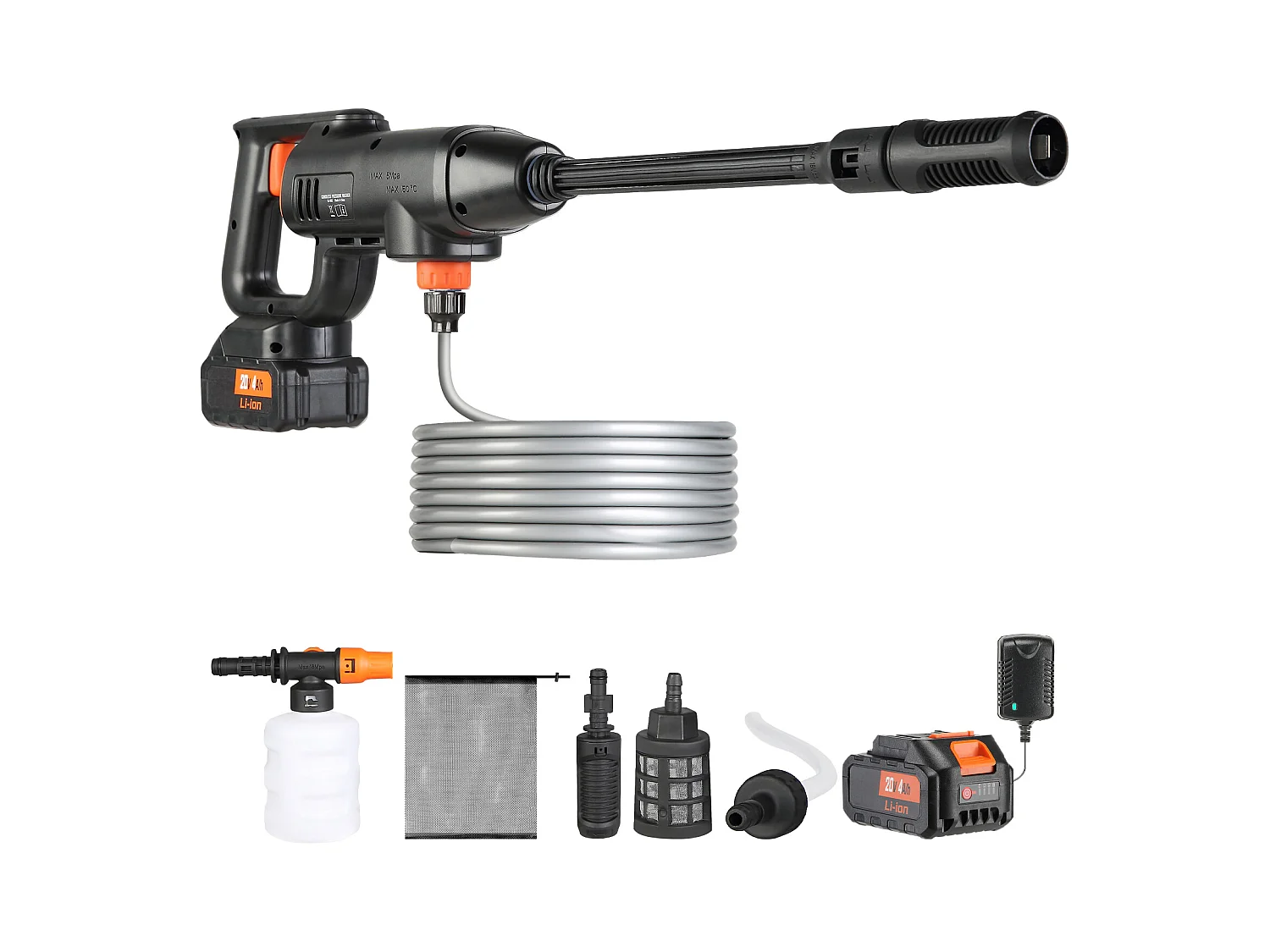 Idropulitrice a Batteria SucceBuy, Pistola a Spruzzo Portatile, 580 PSI