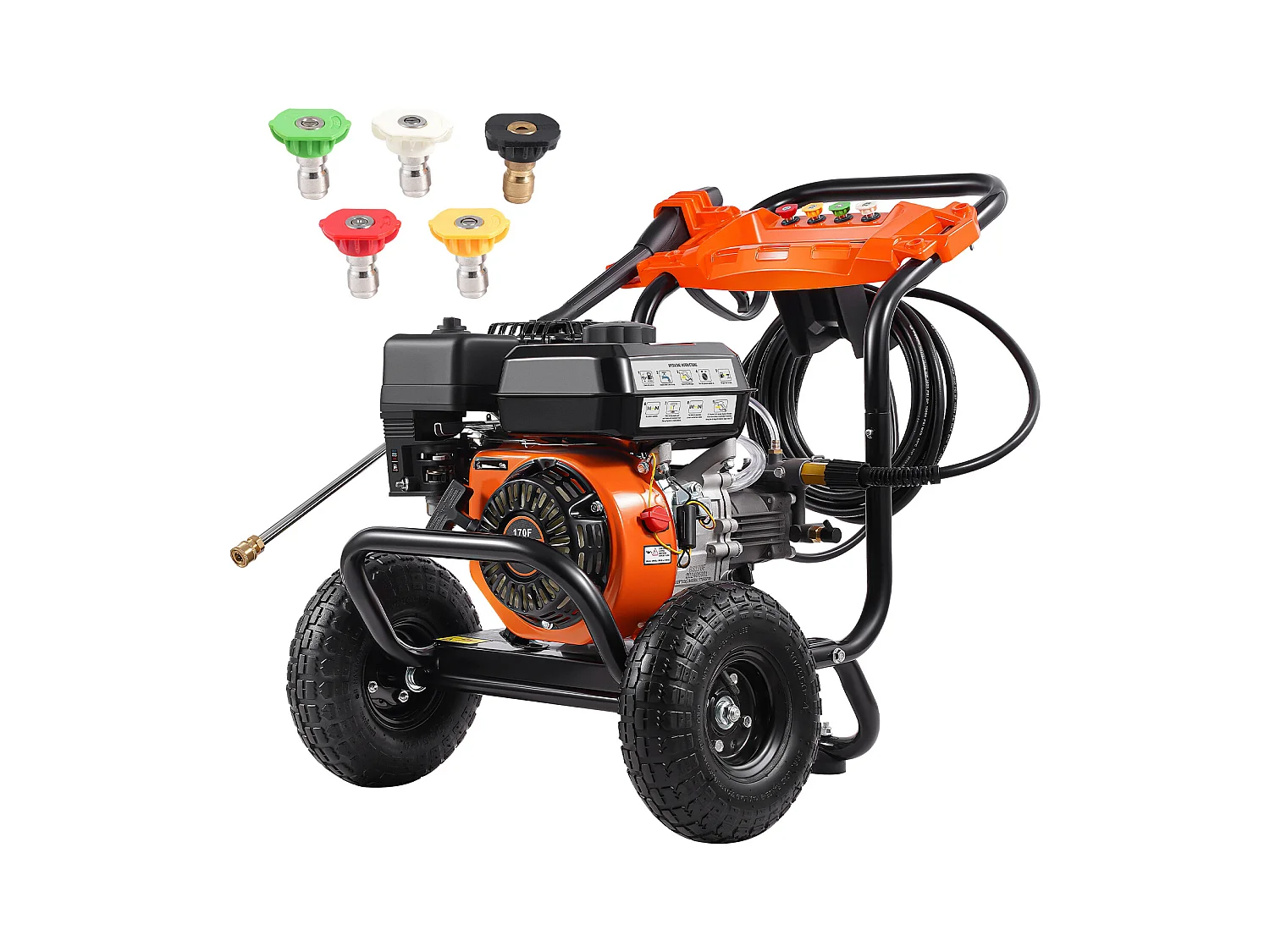 Gas-Hochdruckreiniger SucceBuy, 3500 PSI, 10 l/min, 2,6 GPM, 5 Düsen zur Reinigung, Einführung