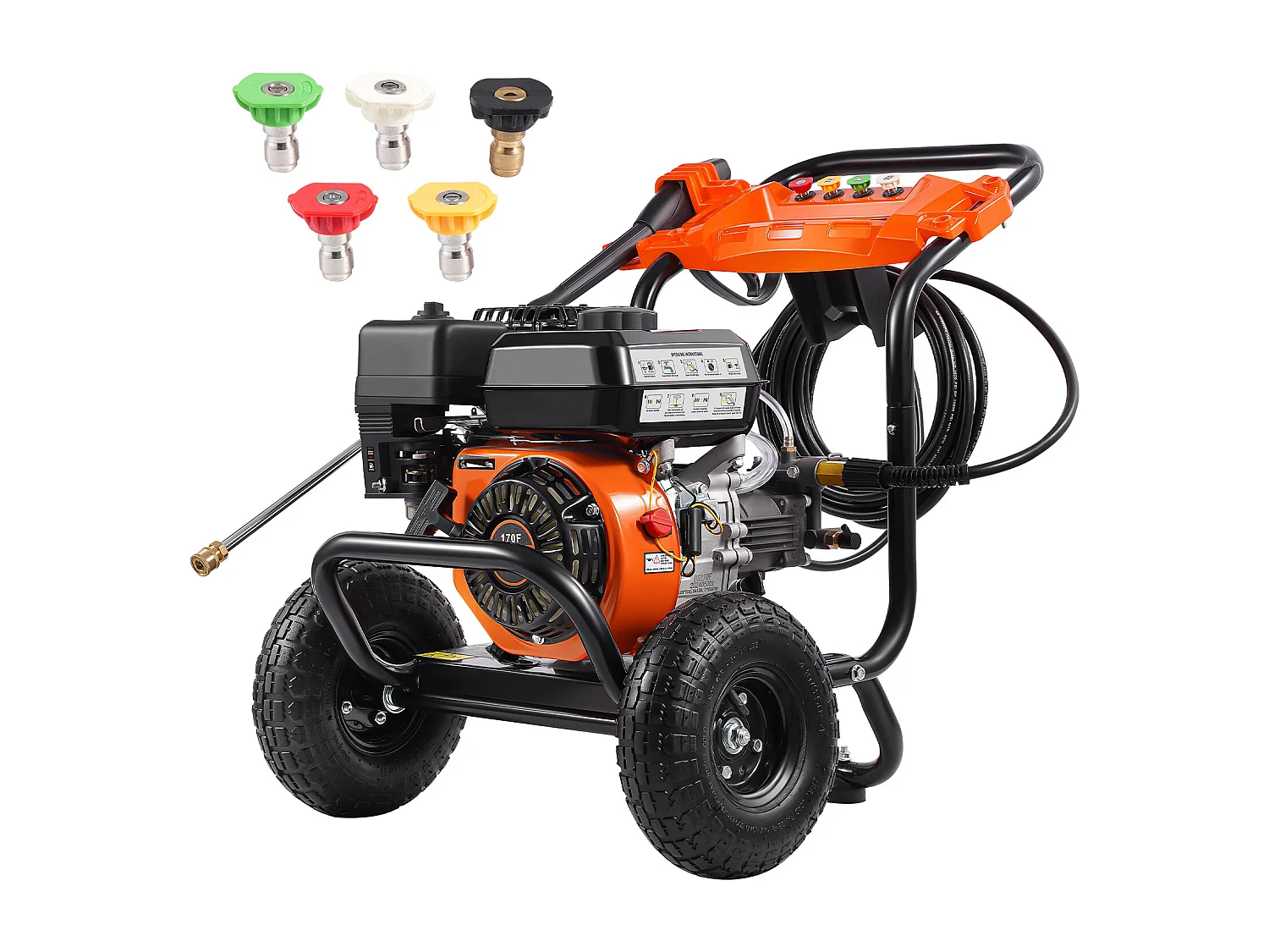 Gasdrukreiniger SucceBuy 3500 PSI 10 L/min 2,6 GPM 5 Sproeiers voor Reiniging Inleiding