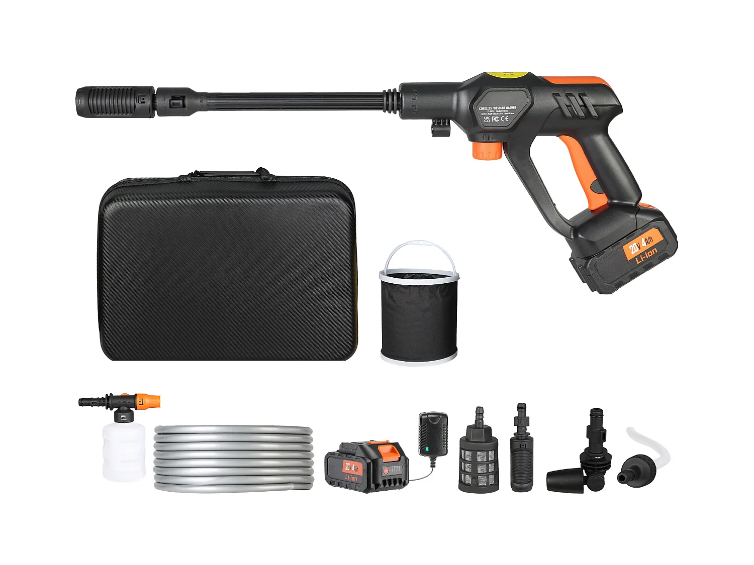 Nettoyeur SucceBuy Haute Pression Sans Fil, Pistolet Pulvérisateur D'eau Portable pour Voiture, 652 PSI